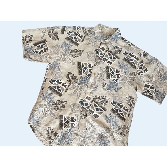 Vintage BUGLE BOY Co. 1990s Short Sleeve Geometric Tropical Shirt Sz L - Picture 5 of 8